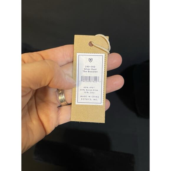 Rothy's The Bracelet Silver Dust Black Metallic Silver Gold Tone Hardware NWT - Picture 6 of 6